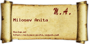 Milosev Anita névjegykártya